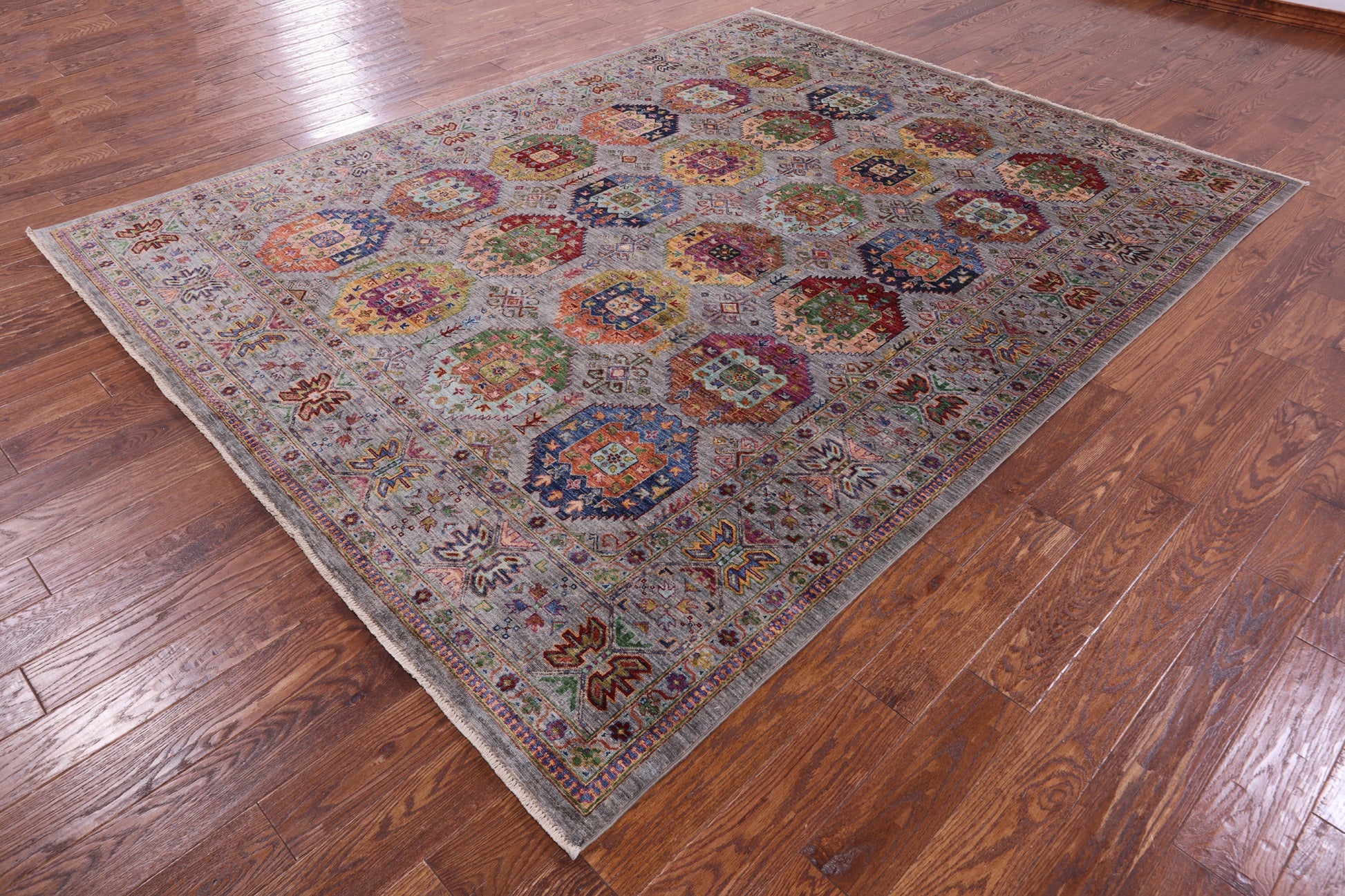 Turkmen Ersari Hand Knotted Wool Rug - 8' 0" X 10' 2" - Golden Nile
