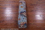 Blue Persian Fine Serapi Hand Knotted Wool Rug - 8' 1" X 10' 1" - Golden Nile