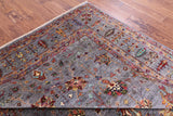 Grey Peshawar Hand Knotted Wool Rug - 6' 8" X 9' 11" - Golden Nile