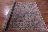 Grey Peshawar Hand Knotted Wool Rug - 6' 8" X 9' 11" - Golden Nile