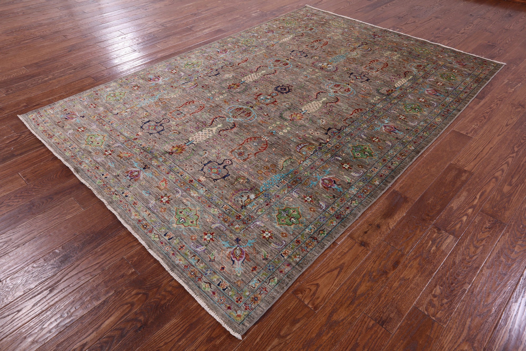 Peshawar Hand Knotted Wool Rug - 6' 9" X 9' 9" - Golden Nile