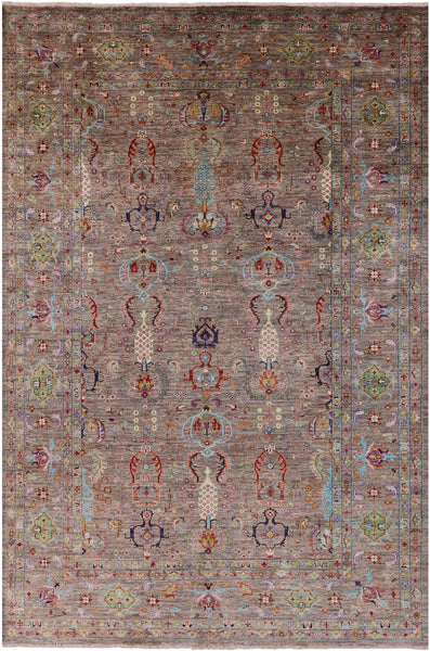 Peshawar Hand Knotted Wool Rug - 6' 9" X 9' 9" - Golden Nile