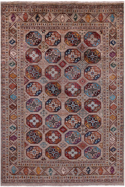 Turkmen Ersari Hand Knotted Wool Rug - 5' 7" X 8' 2" - Golden Nile