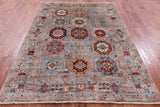 Turkmen Ersari Hand Knotted Wool Rug - 5' 8" X 7' 9" - Golden Nile