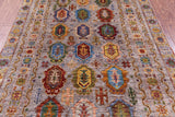 Tribal Persian Hand Knotted Wool Rug - 5' 0" X 6' 11" - Golden Nile
