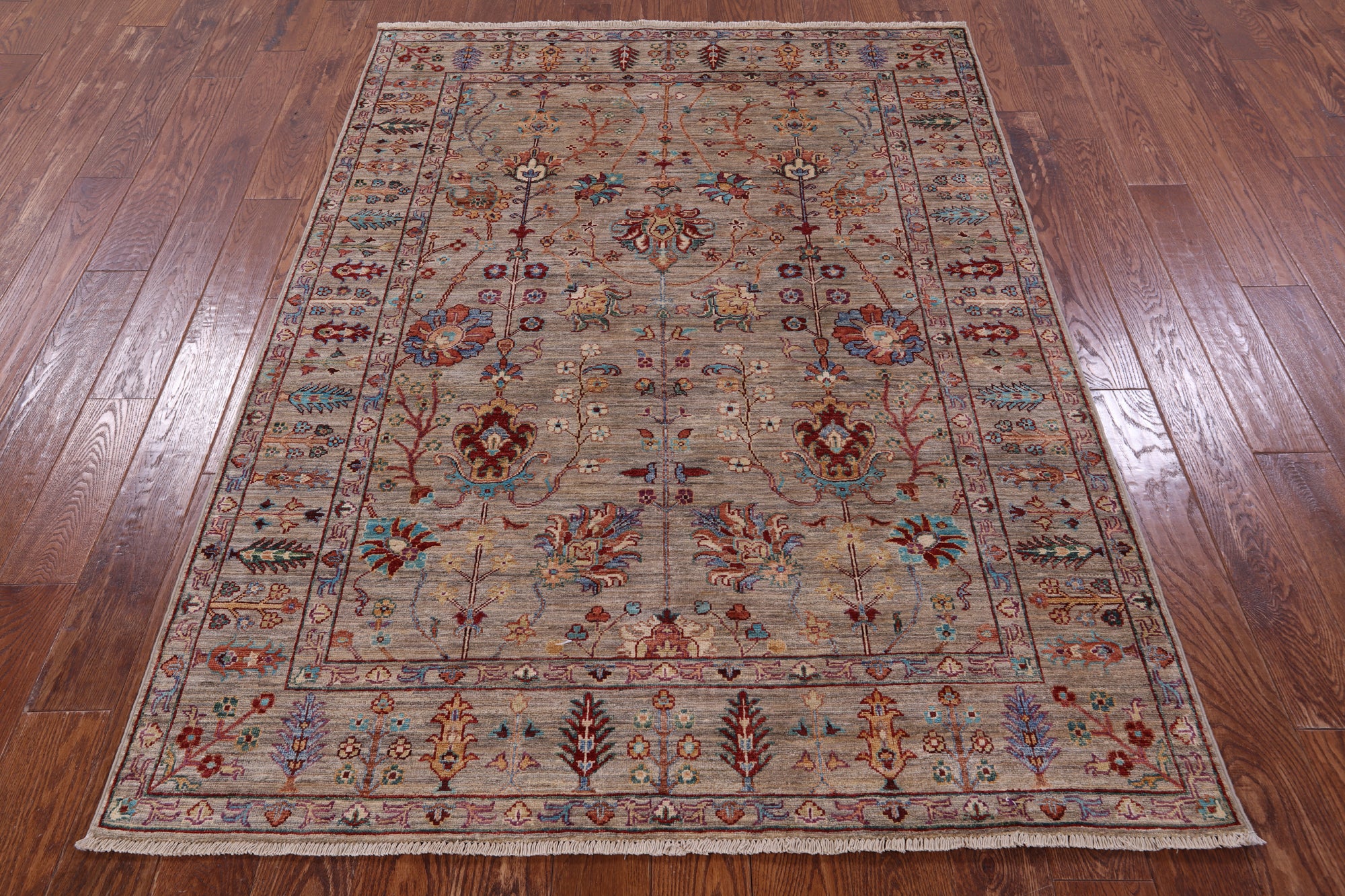 Peshawar Handmade Wool Rug - 5' 0" X 6' 9" - Golden Nile
