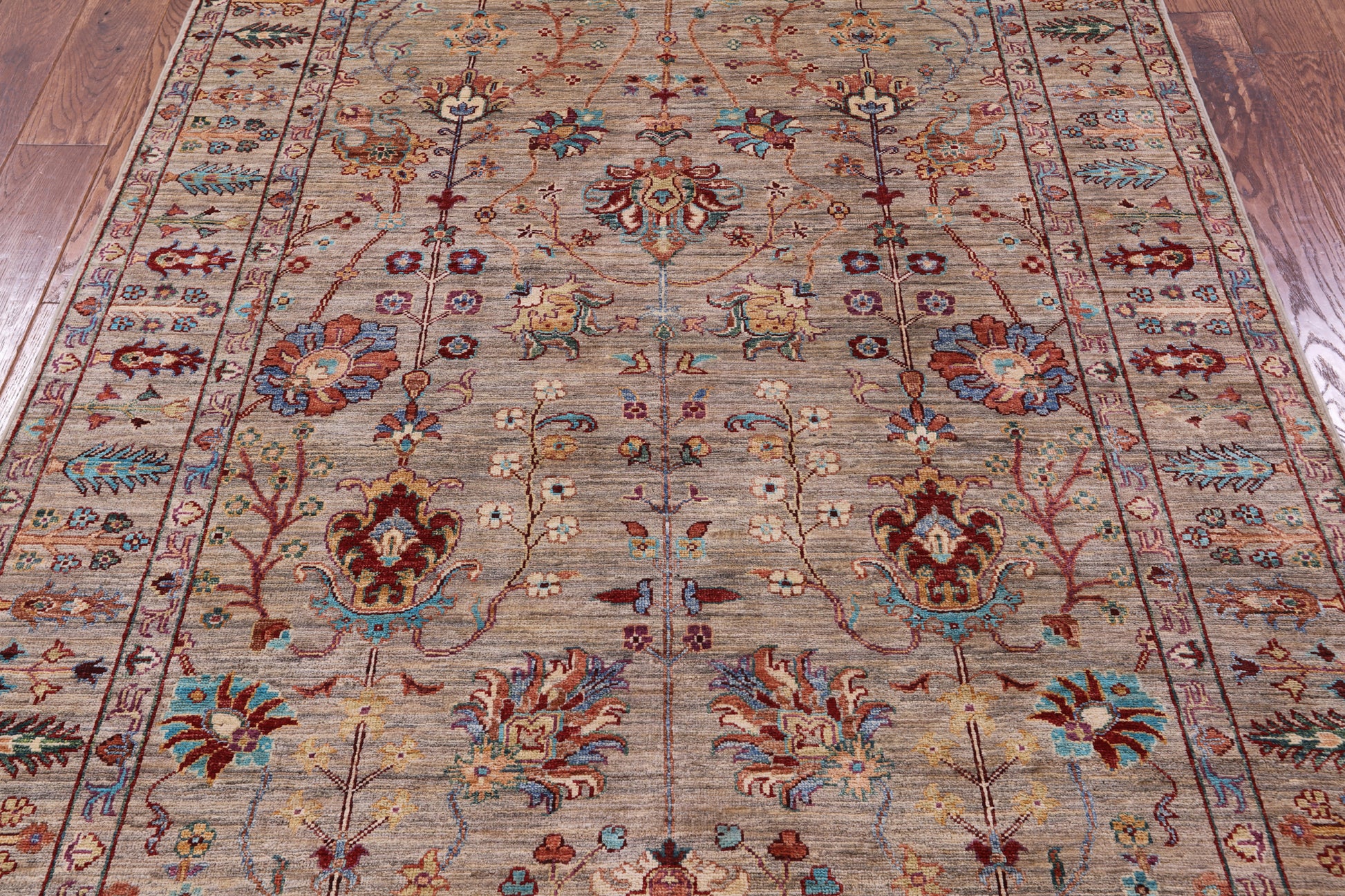 Peshawar Handmade Wool Rug - 5' 0" X 6' 9" - Golden Nile