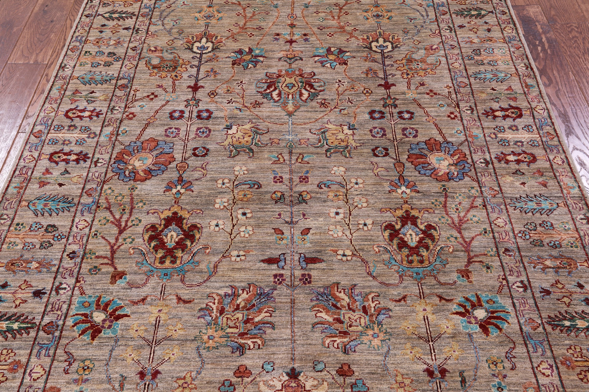Peshawar Handmade Wool Rug - 5' 0" X 6' 9" - Golden Nile