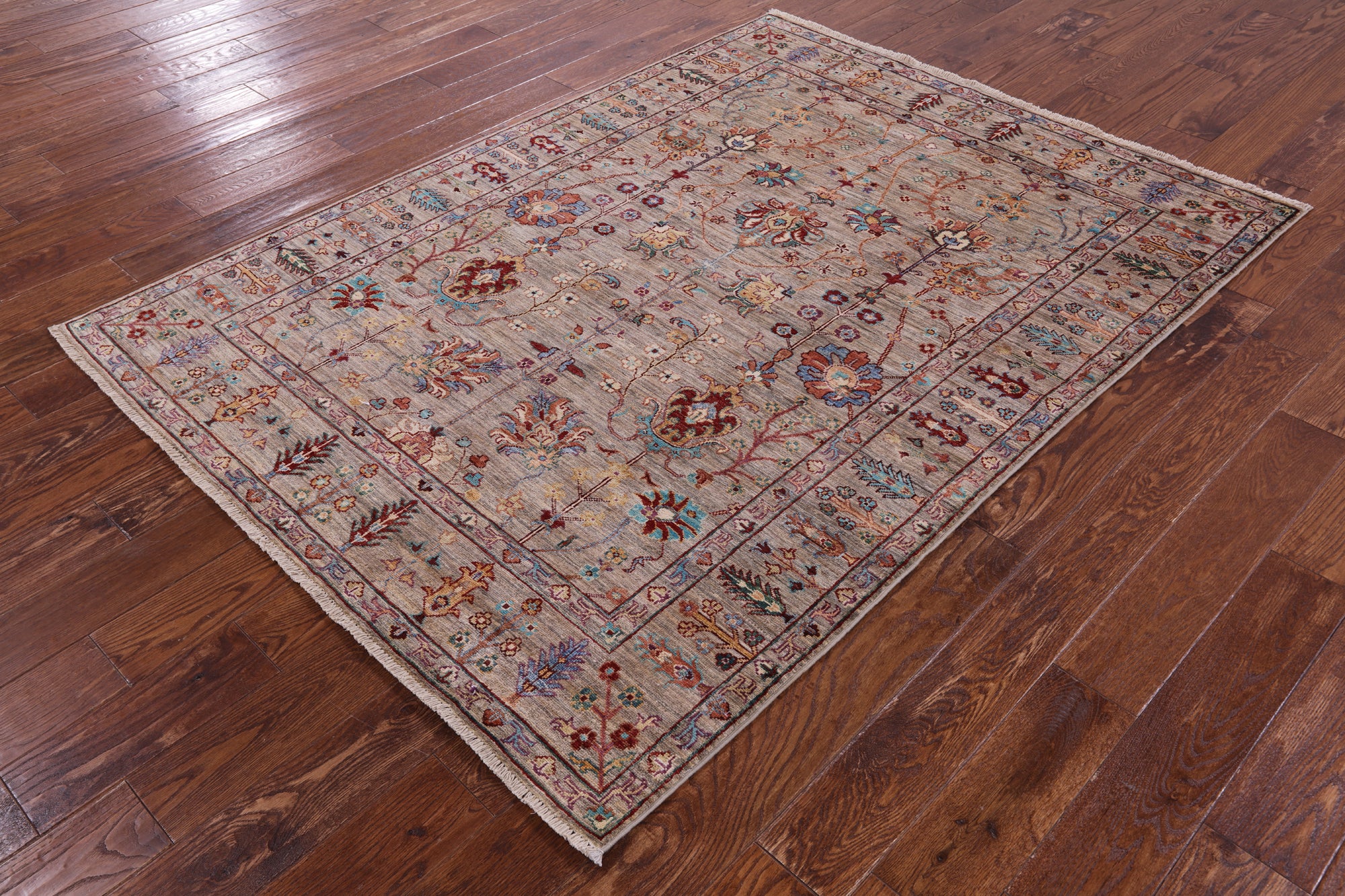 Peshawar Handmade Wool Rug - 5' 0" X 6' 9" - Golden Nile