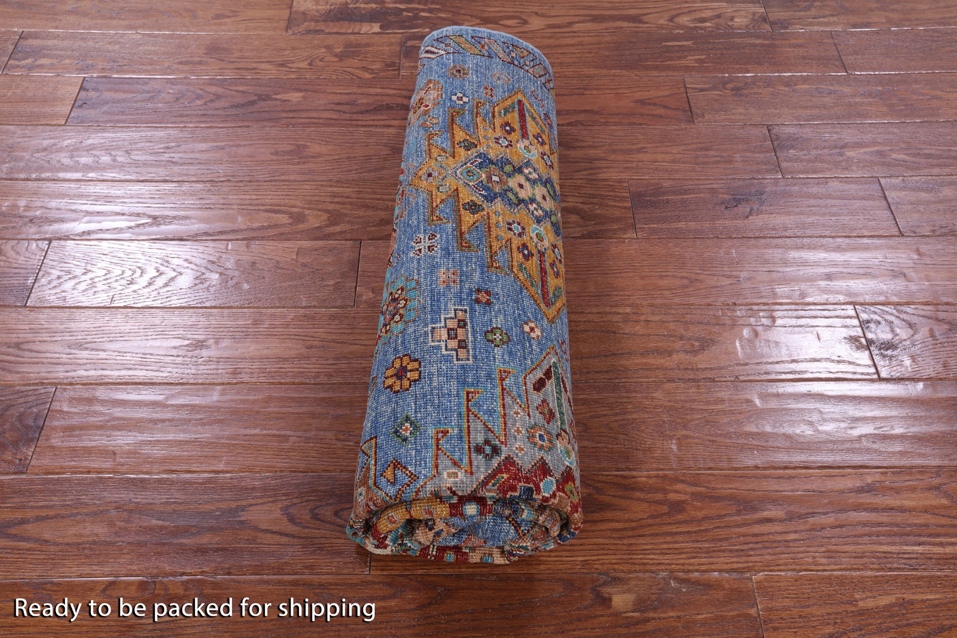 Blue Tribal Persian Hand Knotted Wool Rug - 5' 1" X 7' 0" - Golden Nile