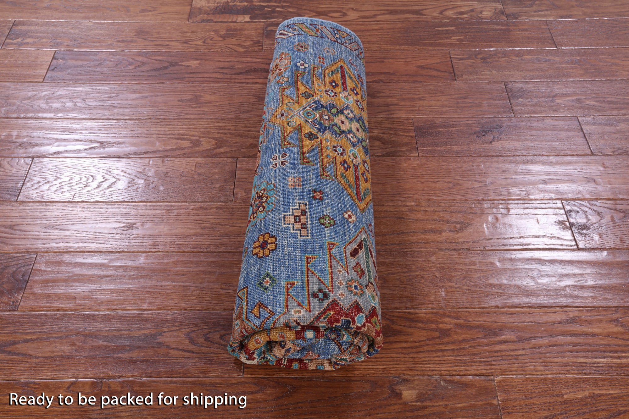 Blue Tribal Persian Hand Knotted Wool Rug - 5' 1" X 7' 0" - Golden Nile