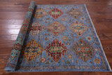 Blue Tribal Persian Hand Knotted Wool Rug - 5' 1" X 7' 0" - Golden Nile