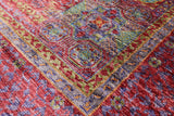 Red Mamluk Hand Knotted Wool Rug - 5' 0" X 6' 6" - Golden Nile
