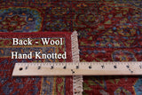 Red Mamluk Hand Knotted Wool Rug - 5' 0" X 6' 6" - Golden Nile