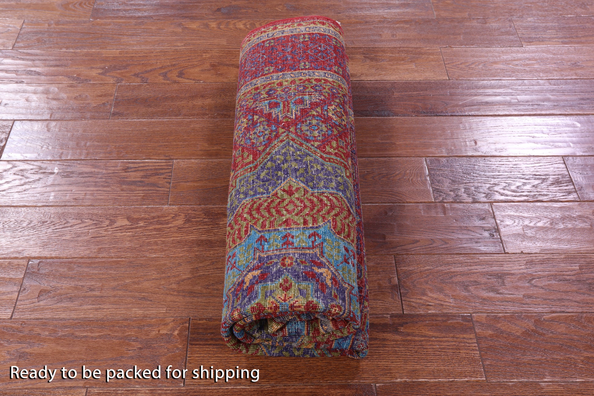 Red Mamluk Hand Knotted Wool Rug - 5' 0" X 6' 6" - Golden Nile