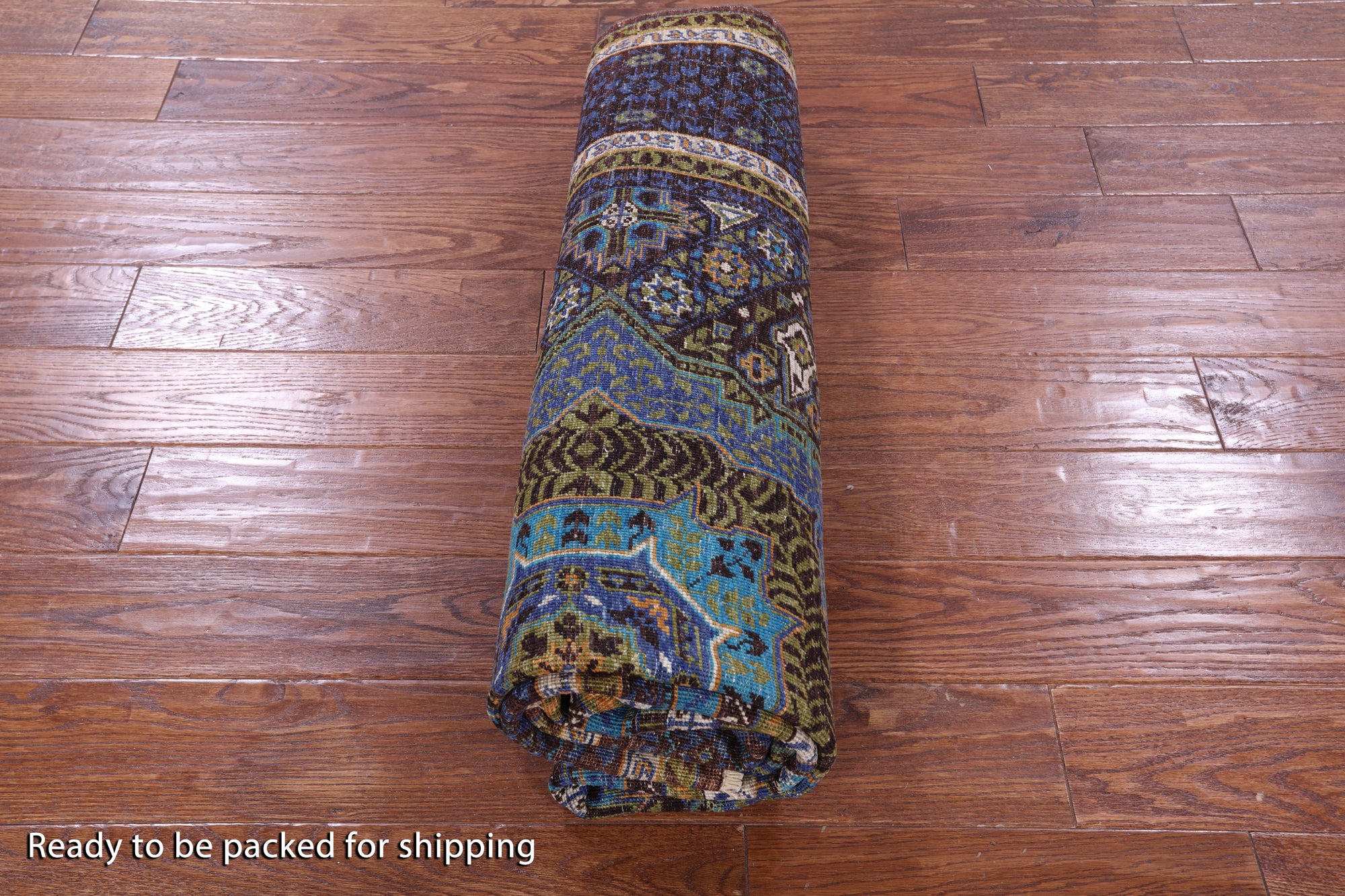 Geometric Persian Mamluk Handmade Wool Rug - 5' 8" X 8' 3" - Golden Nile