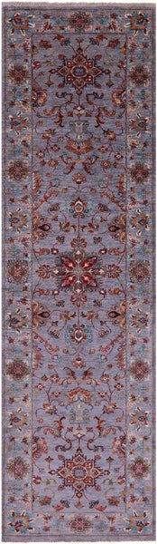 Peshawar Hand Knotted Wool Runner Rug - 2' 9" X 9' 7" - Golden Nile