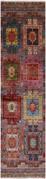 Tribal Persian Hand Knotted Wool Runner Rug - 2' 8" X 10' 2" - Golden Nile