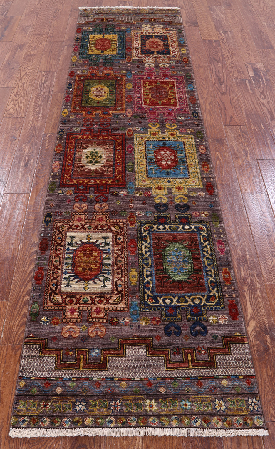 Tribal Persian Hand Knotted Wool Runner Rug - 2' 8" X 10' 2" - Golden Nile