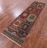 Tribal Persian Hand Knotted Wool Runner Rug - 2' 8" X 10' 2" - Golden Nile