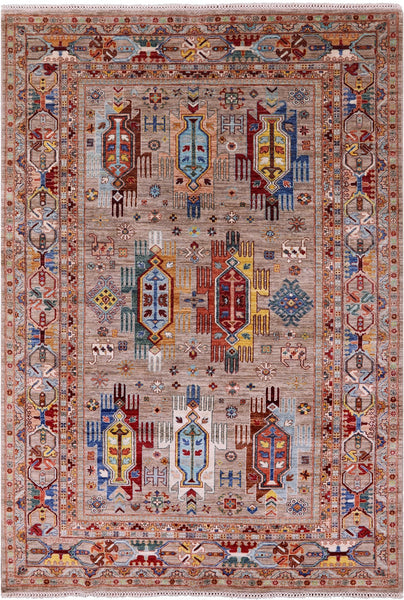 Persian Fine Serapi Hand Knotted Wool Rug - 6' 10" X 9' 8" - Golden Nile