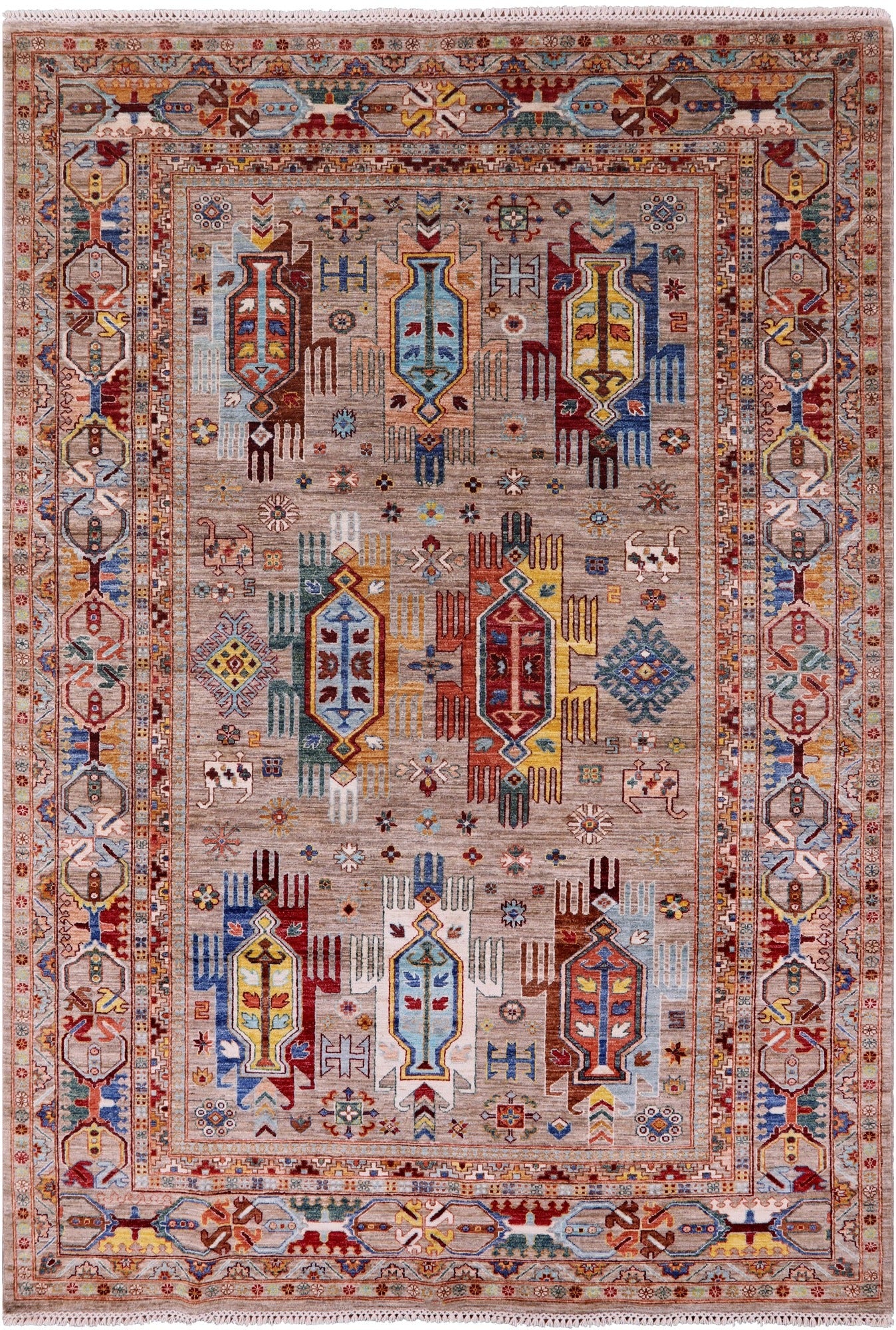 Persian Fine Serapi Hand Knotted Wool Rug - 6' 10" X 9' 8" - Golden Nile