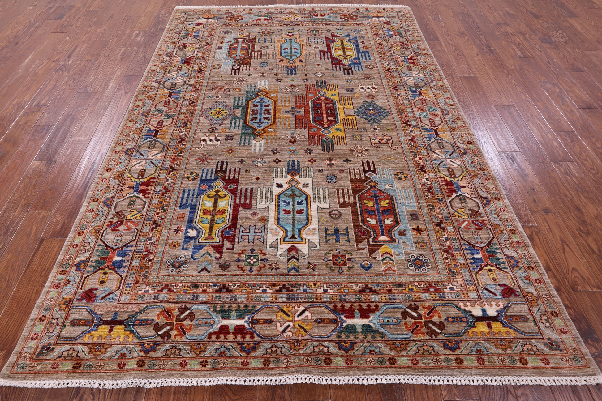 Persian Fine Serapi Hand Knotted Wool Rug - 6' 10" X 9' 8" - Golden Nile