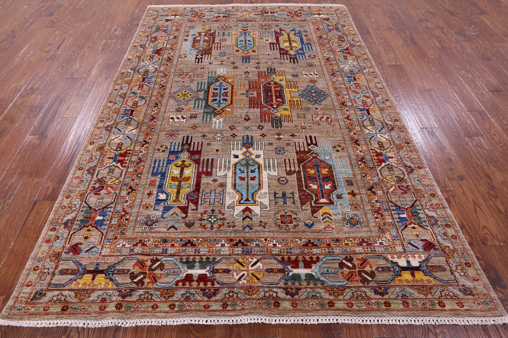 Persian Fine Serapi Hand Knotted Wool Rug - 6' 10" X 9' 8" - Golden Nile