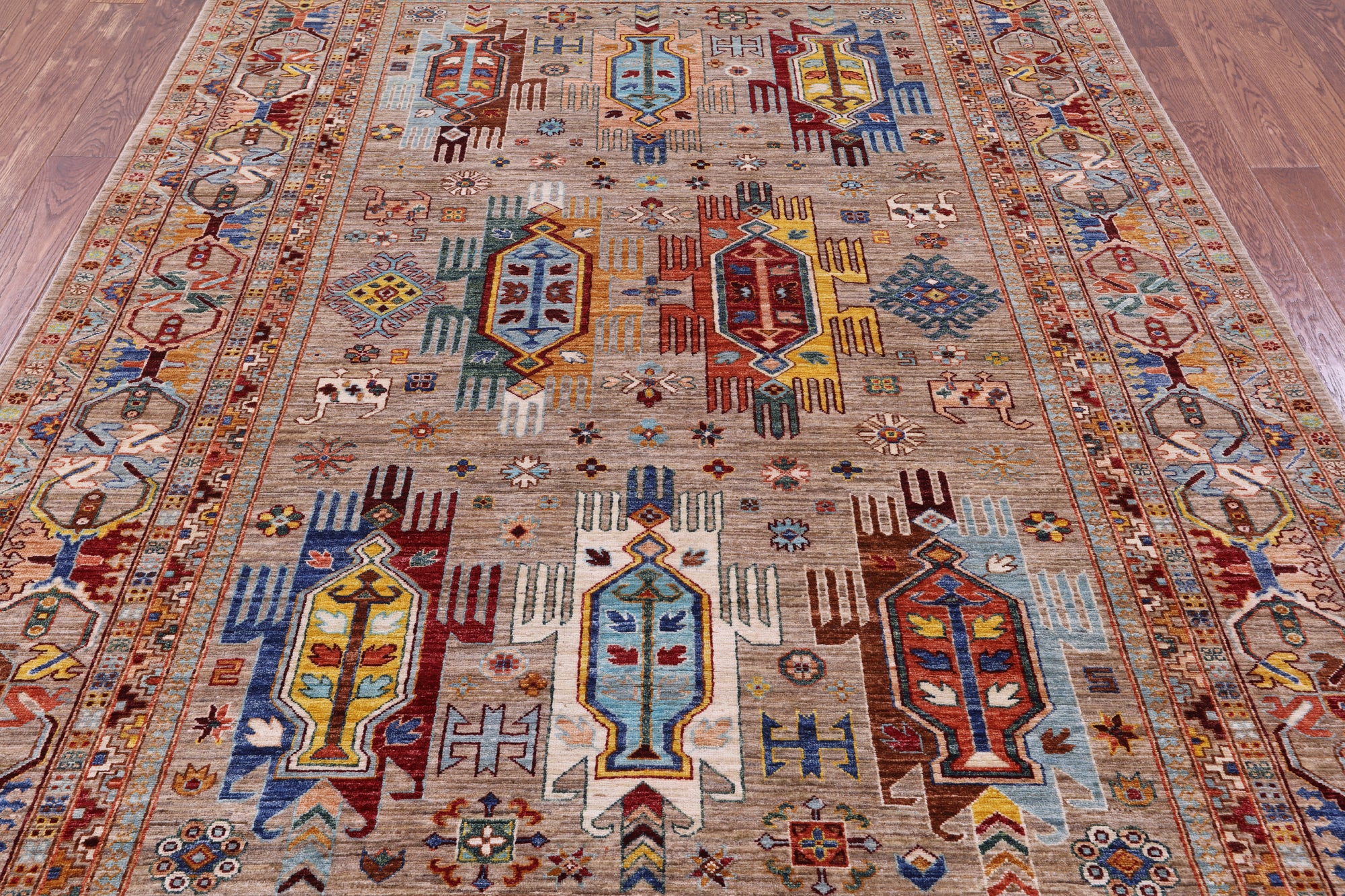 Persian Fine Serapi Hand Knotted Wool Rug - 6' 10" X 9' 8" - Golden Nile