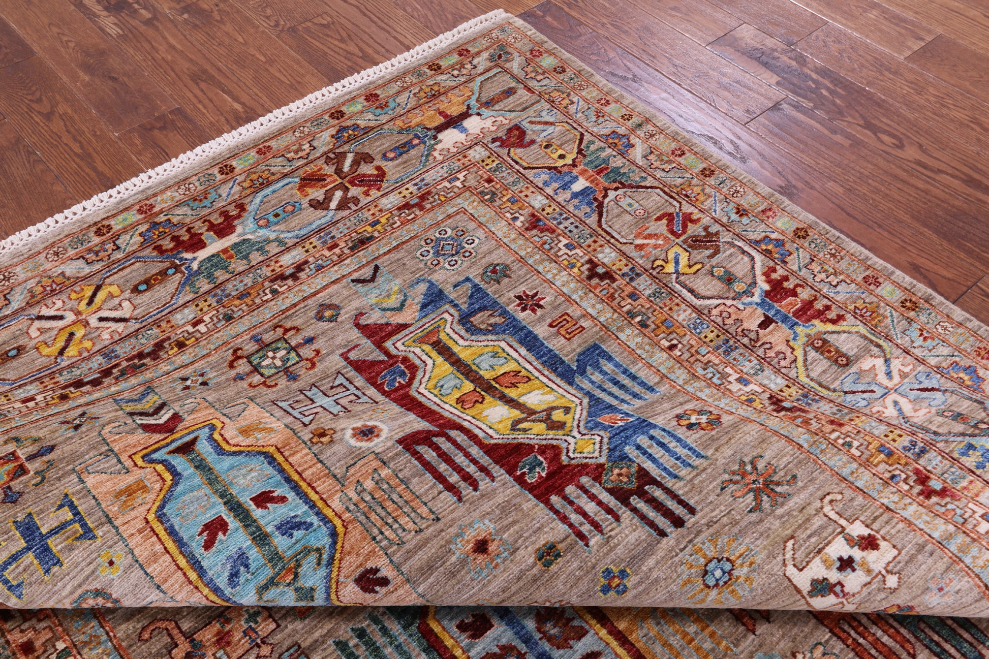 Persian Fine Serapi Hand Knotted Wool Rug - 6' 10" X 9' 8" - Golden Nile