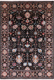 Brown Peshawar Hand Knotted Wool Rug - 6' 1" X 8' 9" - Golden Nile