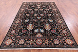 Brown Peshawar Hand Knotted Wool Rug - 6' 1" X 8' 9" - Golden Nile