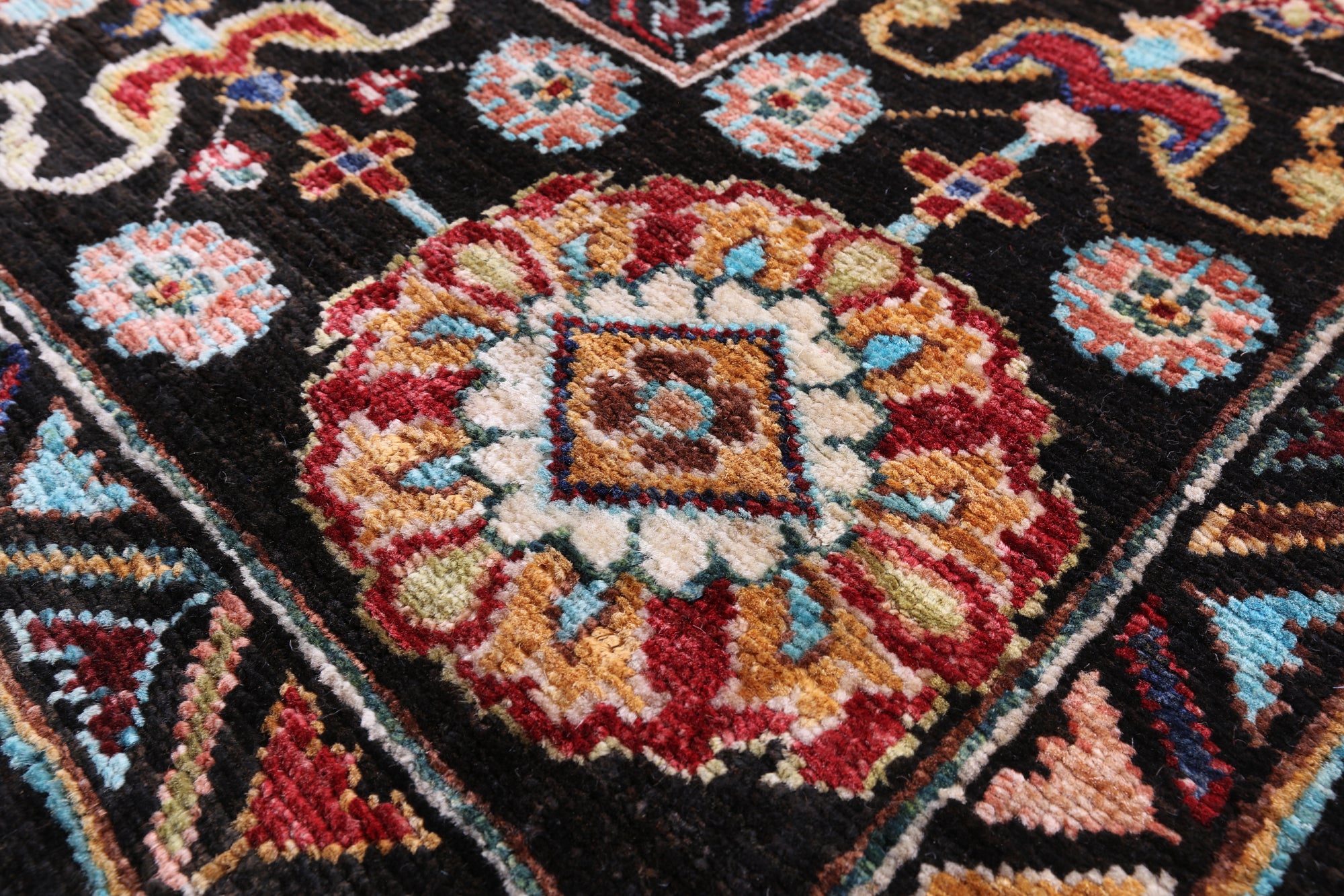 Brown Peshawar Hand Knotted Wool Rug - 6' 1" X 8' 9" - Golden Nile