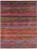 Khorjin Persian Gabbeh Handmade Wool Rug - 5' 11" X 7' 8" - Golden Nile