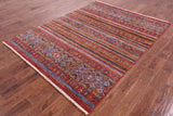 Khorjin Persian Gabbeh Handmade Wool Rug - 5' 11" X 7' 8" - Golden Nile