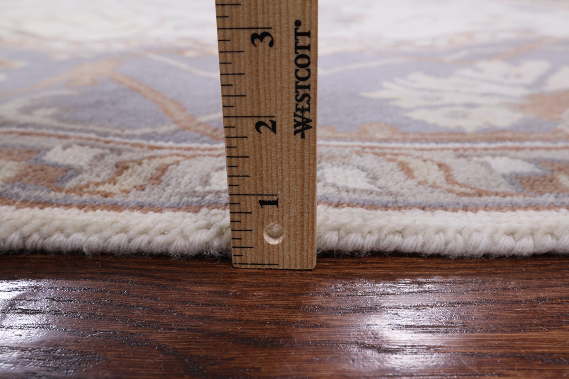 Ivory Turkish Oushak Hand Knotted Wool Area Rug - 9' 1" X 11' 10" - Golden Nile