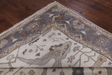Ivory Turkish Oushak Hand Knotted Wool Area Rug - 9' 1" X 11' 10" - Golden Nile