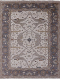 Ivory Turkish Oushak Hand Knotted Wool Area Rug - 9' 1" X 11' 10" - Golden Nile