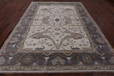 Ivory Turkish Oushak Hand Knotted Wool Area Rug - 9' 1" X 11' 10" - Golden Nile