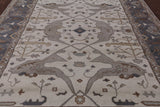 Ivory Turkish Oushak Hand Knotted Wool Area Rug - 9' 1" X 11' 10" - Golden Nile