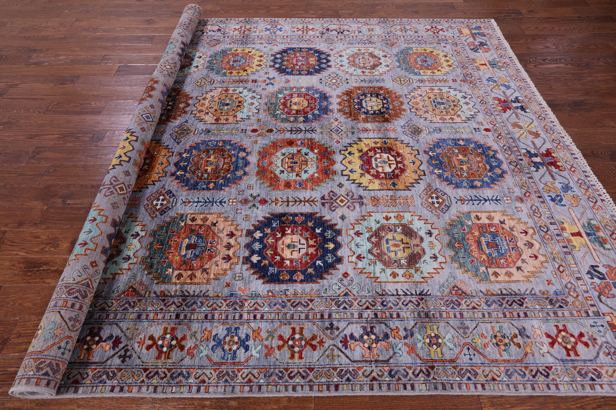 Turkmen Ersari Handmade Wool Rug - 8' 4" X 10' 4" - Golden Nile