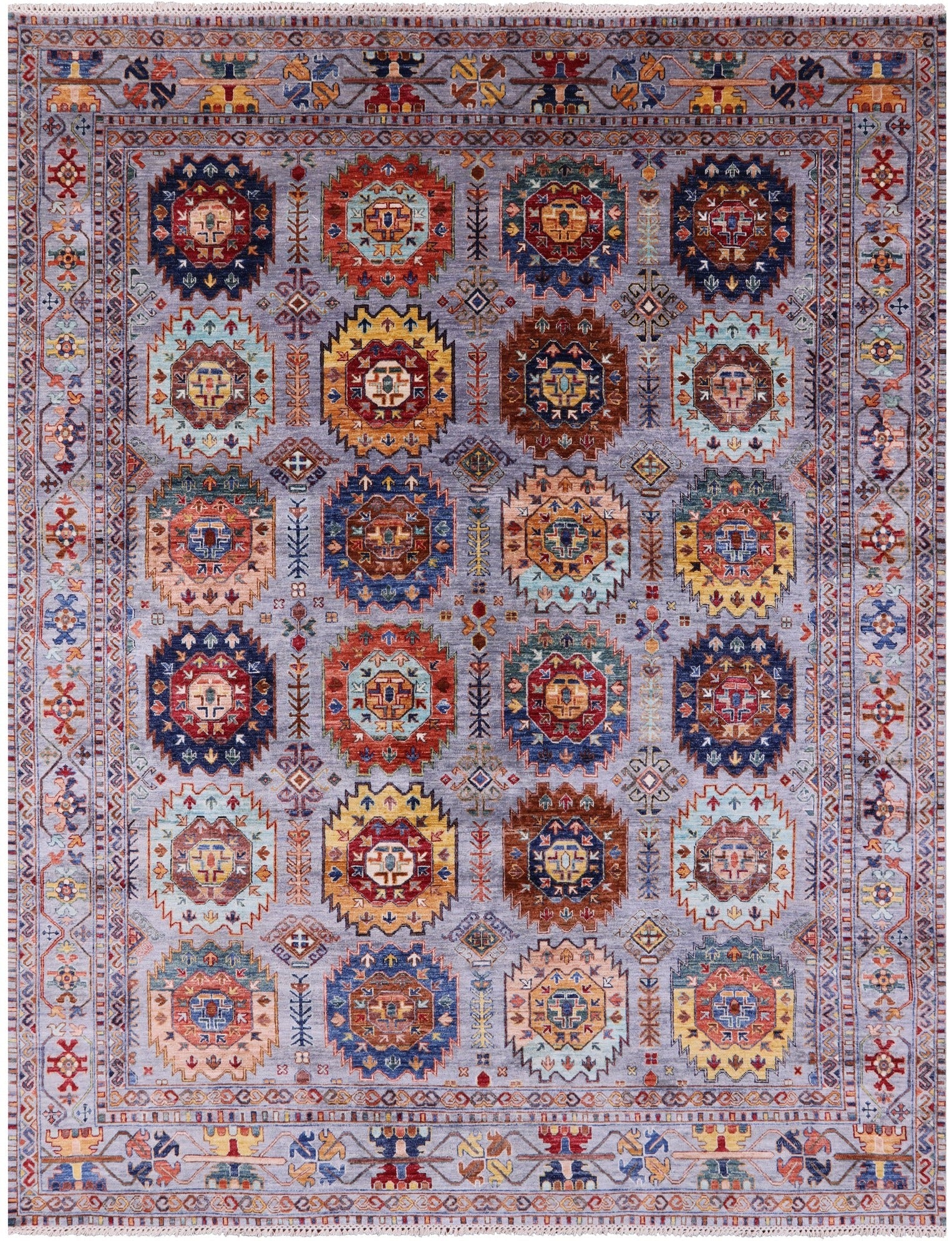Turkmen Ersari Handmade Wool Rug - 8' 4" X 10' 4" - Golden Nile