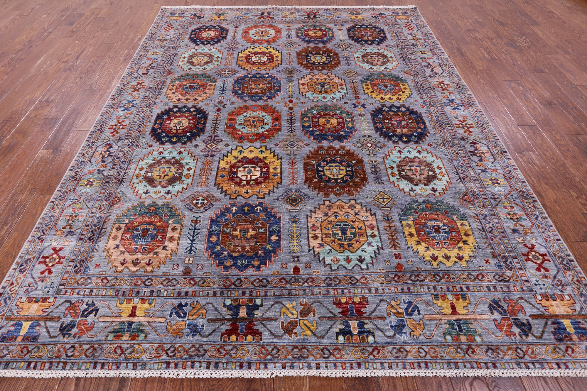 Turkmen Ersari Handmade Wool Rug - 8' 4" X 10' 4" - Golden Nile