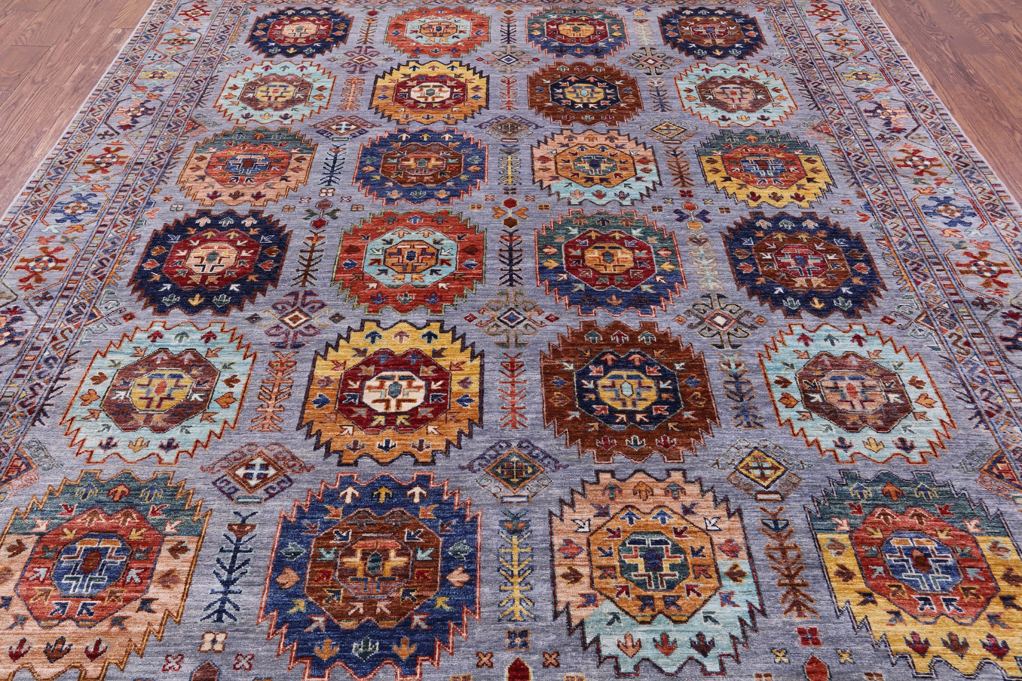 Turkmen Ersari Handmade Wool Rug - 8' 4" X 10' 4" - Golden Nile