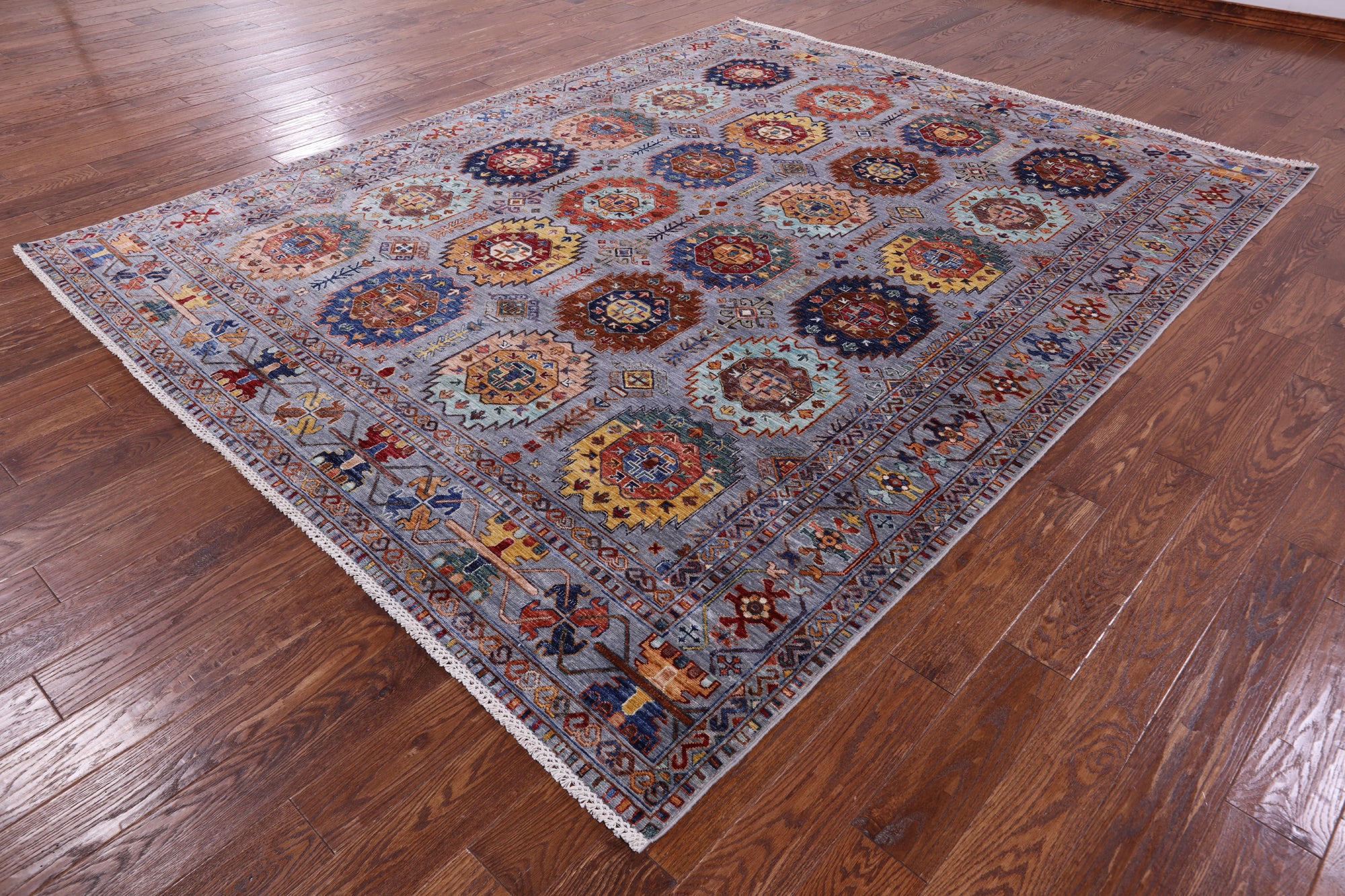 Turkmen Ersari Handmade Wool Rug - 8' 4" X 10' 4" - Golden Nile