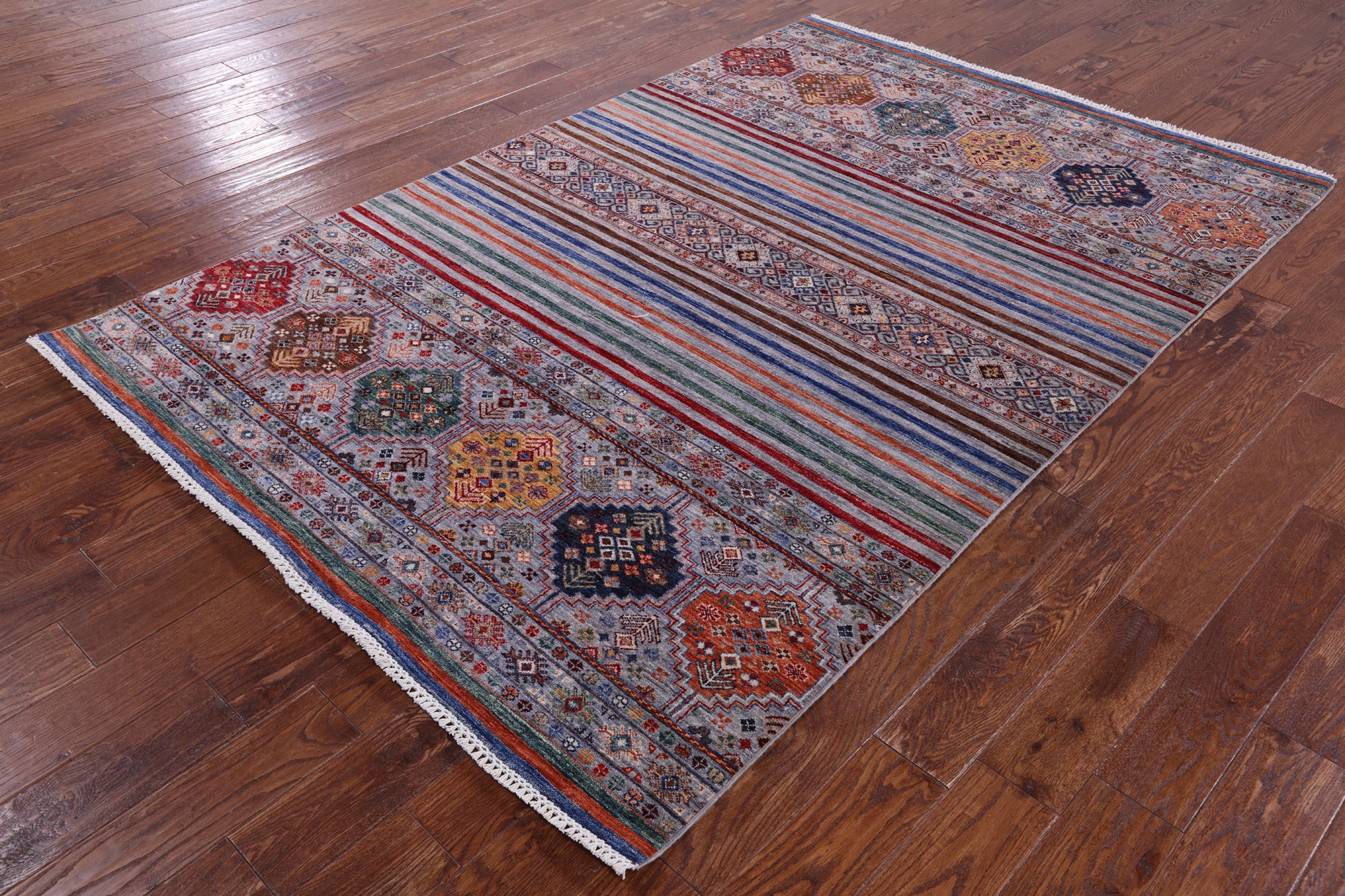 Khorjin Persian Gabbeh Hand Knotted Wool Rug - 5' 6" X 8' 4" - Golden Nile