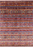 Khorjin Persian Gabbeh Hand Knotted Wool Rug - 5' 10" X 7' 9" - Golden Nile