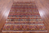 Khorjin Persian Gabbeh Hand Knotted Wool Rug - 5' 10" X 7' 9" - Golden Nile