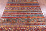 Khorjin Persian Gabbeh Hand Knotted Wool Rug - 5' 10" X 7' 9" - Golden Nile