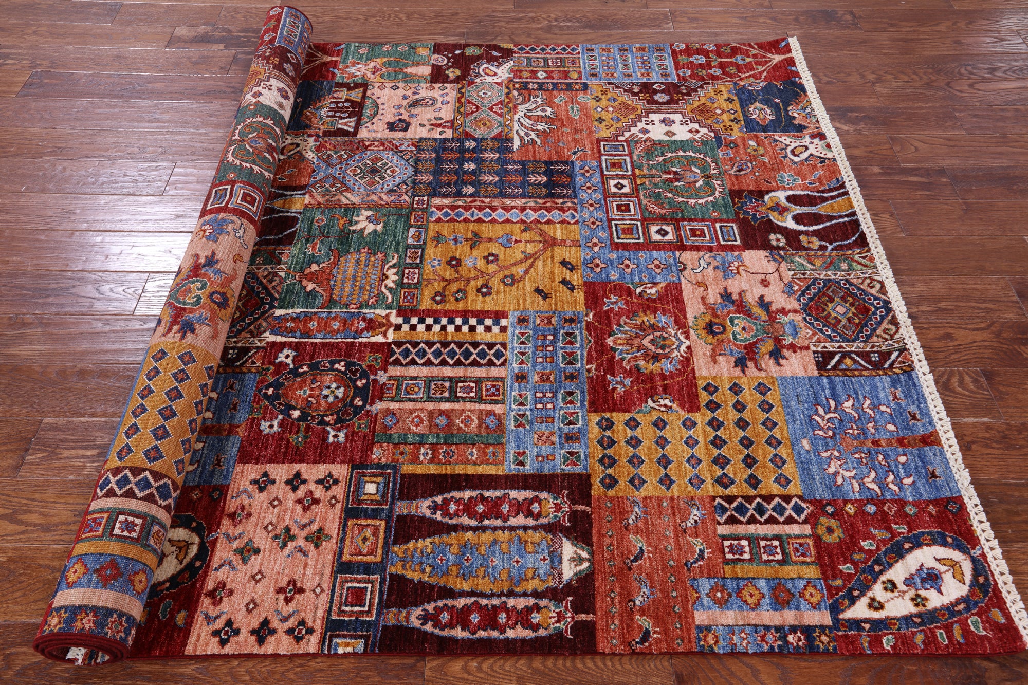 Super Kazak Handmade Wool Rug - 5' 9" X 8' 0" - Golden Nile